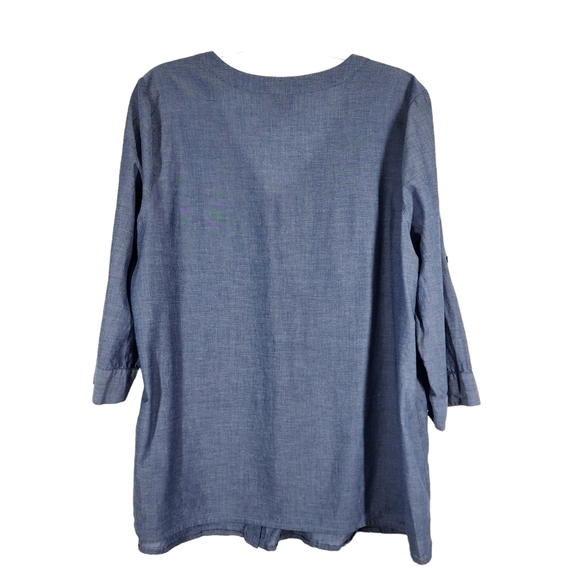 J. JILL BUTTON FRONT V-NECK TOP - Picture 4 of 8